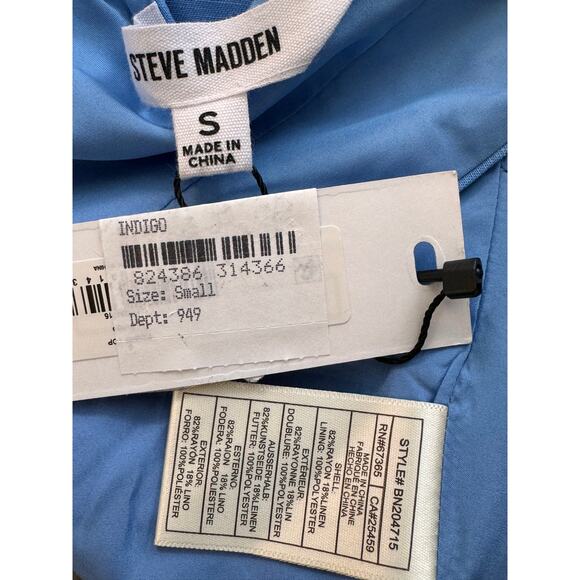 New STEVE MADDEN Women's Indigo Blue Femme Crop Top Size S - Picture 6 of 7